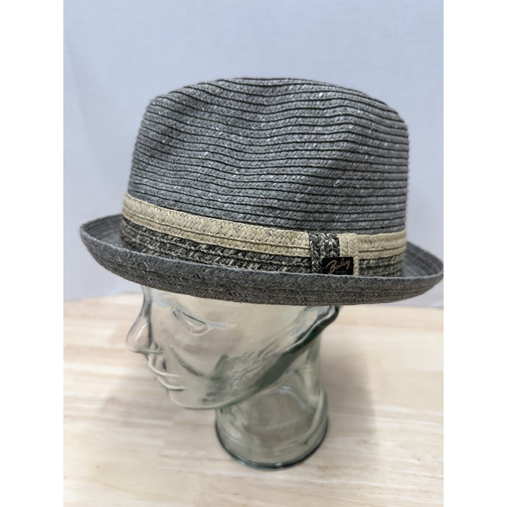 Bailey of Hollywood Straw Fedora Hat Size Large Gray